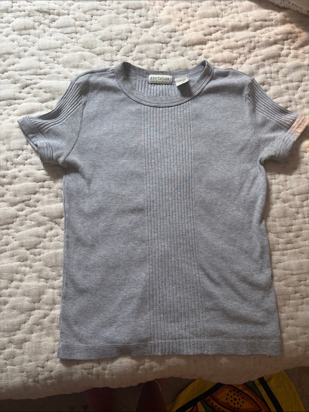 Vintage Ann Taylor Ribbed cotton basic Tee- Small - Picture 2 of 4